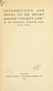 Tapa de Introduction and notes to Sir Henry Maine's "Ancient law"