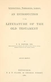 Tapa de An introduction to the literature of the Old Testament