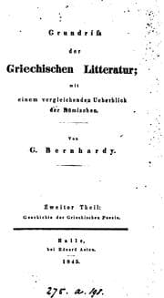 Tapa de Grundriss der griechischen Litteratur
