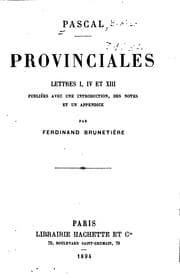 Tapa de Provinciales: lettres I, IV et XIII, publiées avec une introduction, des notes et un appendice
