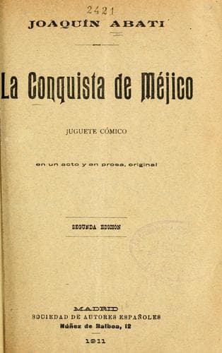 Tapa de La conquista de Méjico