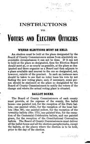 Tapa de Election Laws of Indiana in Force September 1, 1914: With Instructions to ...