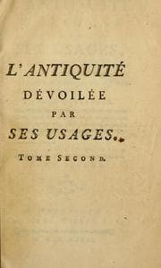 Tapa de L' Antiquité dévoilée par ses usages