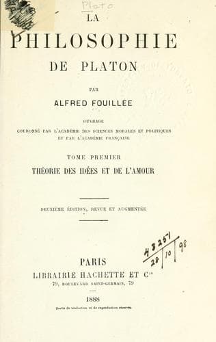 Tapa de La philosophie de Platon