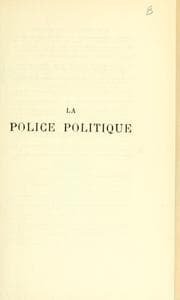 Tapa de La police politique