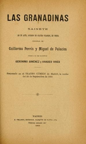 Tapa de Las granadinas