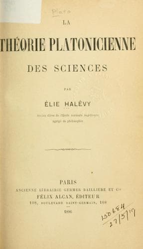 Tapa de La théorie platonicienne des sciences