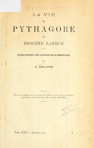 Tapa de La vie de Pythagore