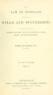 Tapa de The law of Scotland in relation to wills and succession