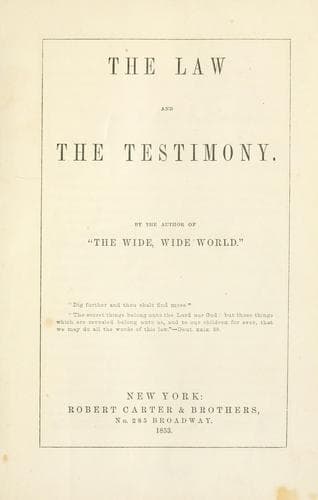 Tapa de The law and the testimony