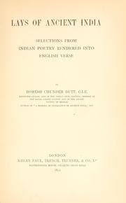 Tapa de Lays of ancient India
