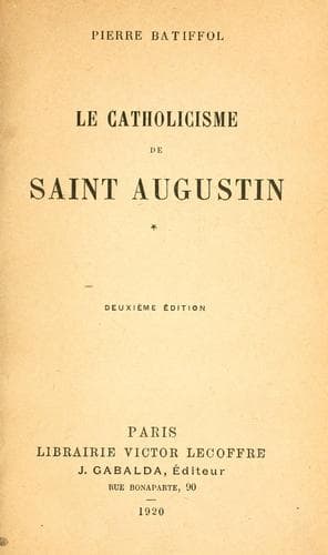 Tapa de Le catholicisme de Saint-Augustin