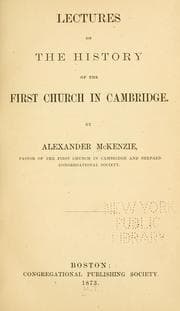 Tapa de Lectures on the history of the First church in Cambridge