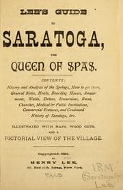 Tapa de Lee's guide to Saratoga, the queen of spas