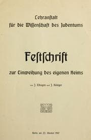 Tapa de Lehranstalt für die Wissenschaft des Judentums