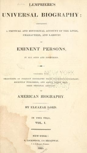 Tapa de Lempriere's universal biography