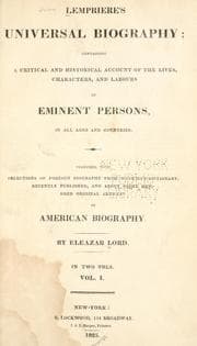 Tapa de Lempriere's universal biography