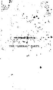 Tapa de The Present Position of the "Liberal" Party