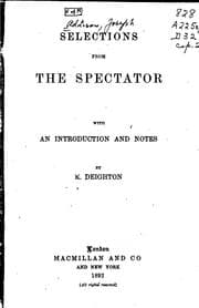 Tapa de Selections from the "Spectator"