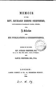 Tapa de Memoir of the rev. Richard Herne Shepherd; with a selection from his publications ..