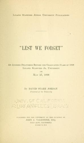 Tapa de "Lest we forget"
