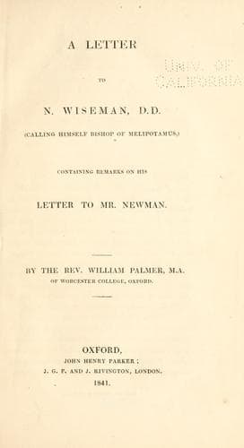Tapa de Letters to N. Wiseman