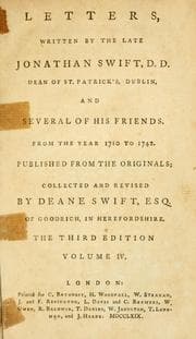 Tapa de Letters, written by the late Jonathan Swift, D.D. Dean of St. Patrick's, Dublin, and several of his friends