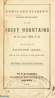 Tapa de Lewis and Clarke's journal to the Rocky Mountains