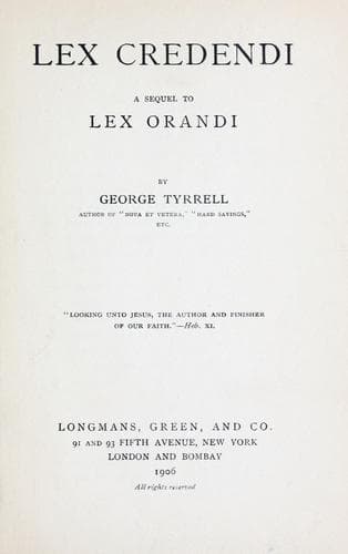Tapa de Lex credendi