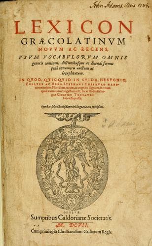 Tapa de Lexicon Græcolatinum