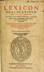 Tapa de Lexicon Græcolatinum