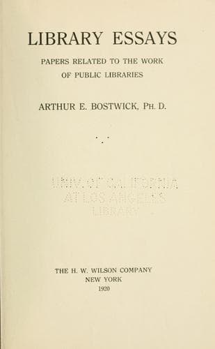 Tapa de Library essays
