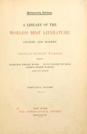 Tapa de Library of the world's best literature, ancient and modern