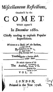 Tapa de Miscellaneous Reflections Occasion'd by the Comet which Appear'd in December 1680: Chiefly ..