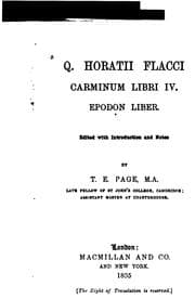 Tapa de Q. Horatii Flacci Carminum libri IV ; Epodon liber