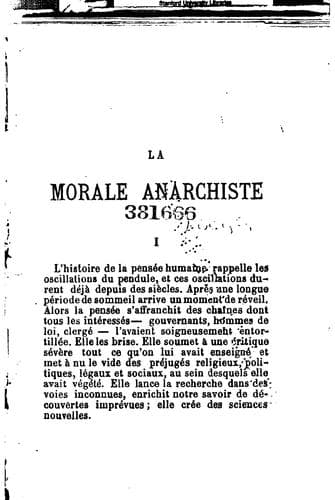 Tapa de La morale anarchiste