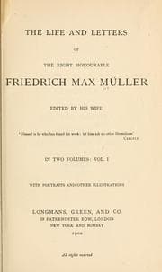 Tapa de The life and letters of the Right Honourable Friedrich Max Müller