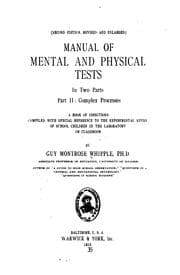 Tapa de Manual of mental and physical tests v.2, 1915
