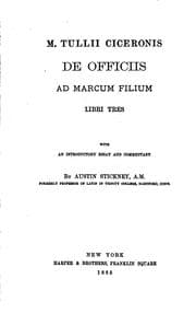 Tapa de M. Tullii Ciceronis De officiis ad Marcum filium: libri tres