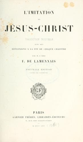 Tapa de L'imitation de Jésus-Christ