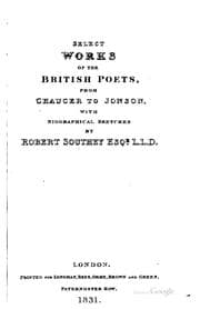 Tapa de Select Works of the British Poets: From Chaucer to Jonson, with Biographical ..