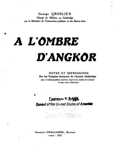 Tapa de A l'ombre d'Angkor