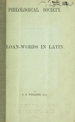 Tapa de Loan-words in Latin