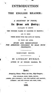 Tapa de Introduction to the English Reader, Or A Selection of Pieces in Prose and Poetry ...