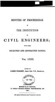Tapa de MINUTES OF PROCEEDINGS OF THE INSTITUTION OF CIVIL ENGINEERS