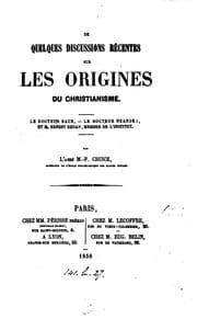 Tapa de DE QUELQUES DISCUSSIONS RECENTES SUR LES ORIGINES DU CHRISTIANISME