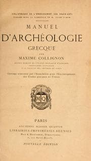 Tapa de Manuel d'archéologie grecque