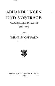 Tapa de Abhandlungen und Vorträge allgemeinen Inhaltes(1887-1903)