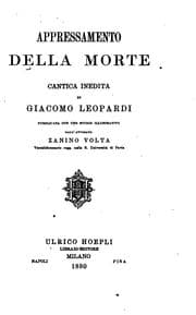 Tapa de Appressamento della morte: cantica inedita