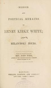 Tapa de Memoir and poetical remains of Henry Kirke White